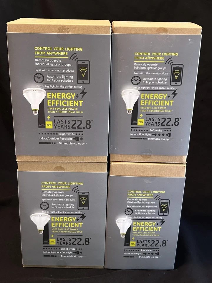 4 GE LINK Connected LED Bulbs APP Compatible Light Bulbs 2 BR30 65w & 2 BW30 90w - Image 4 of 4