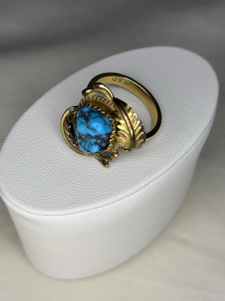 Anillo Turquesa Campo Oro 12K Foto 2 de 4