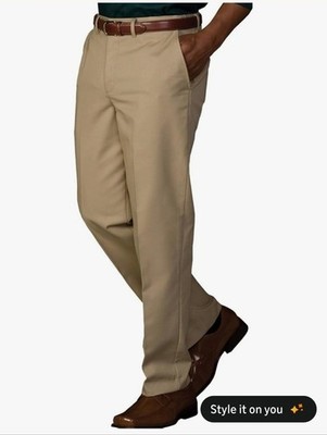 Edwards Mens 36x30 Pants Tan Business Chino Flat Front  Work NWT