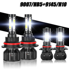 For 2003 2004 05 Dodge Ram 1500 2500 3500 4X 6000K LED Headlight+Fog Light Bulbs