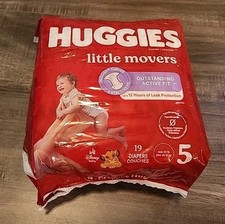 Huggies Little Movers Little Baby Disposable Diapers, Size 5, 19 Pack Sealed