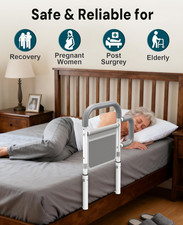Bed Rails for Elderly Adults Safety, with Double Non-Slip Handle Storage Po...