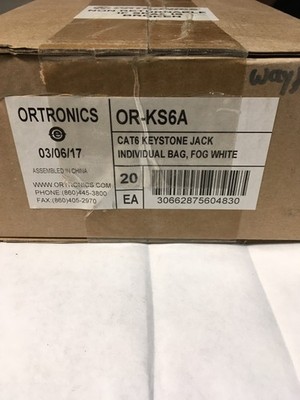 Ortronics Category 6 Keystone Jack, OR-KS6A Fog White 20 Count Box Legrand