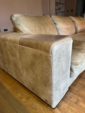 Natuzzi Nubuck Leather Sofa Taupe – Large 4 Seater, 280cm - Collection Only SE1