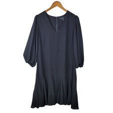 White House Black Market Dress size 12 Career Flare Skirt Layered Mesh LBD