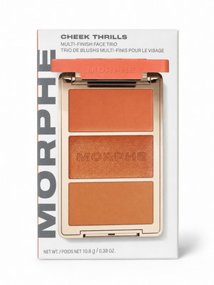 Morphe Cheek Thrills Multi-Finish Face Trio Sunset Swim Blush Bronzer Highlighte
