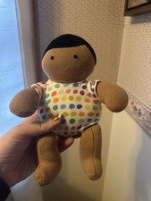 Lovevery Baby Doll Organic Cotton Plush Black Hair Tan Skin Montessori 8  