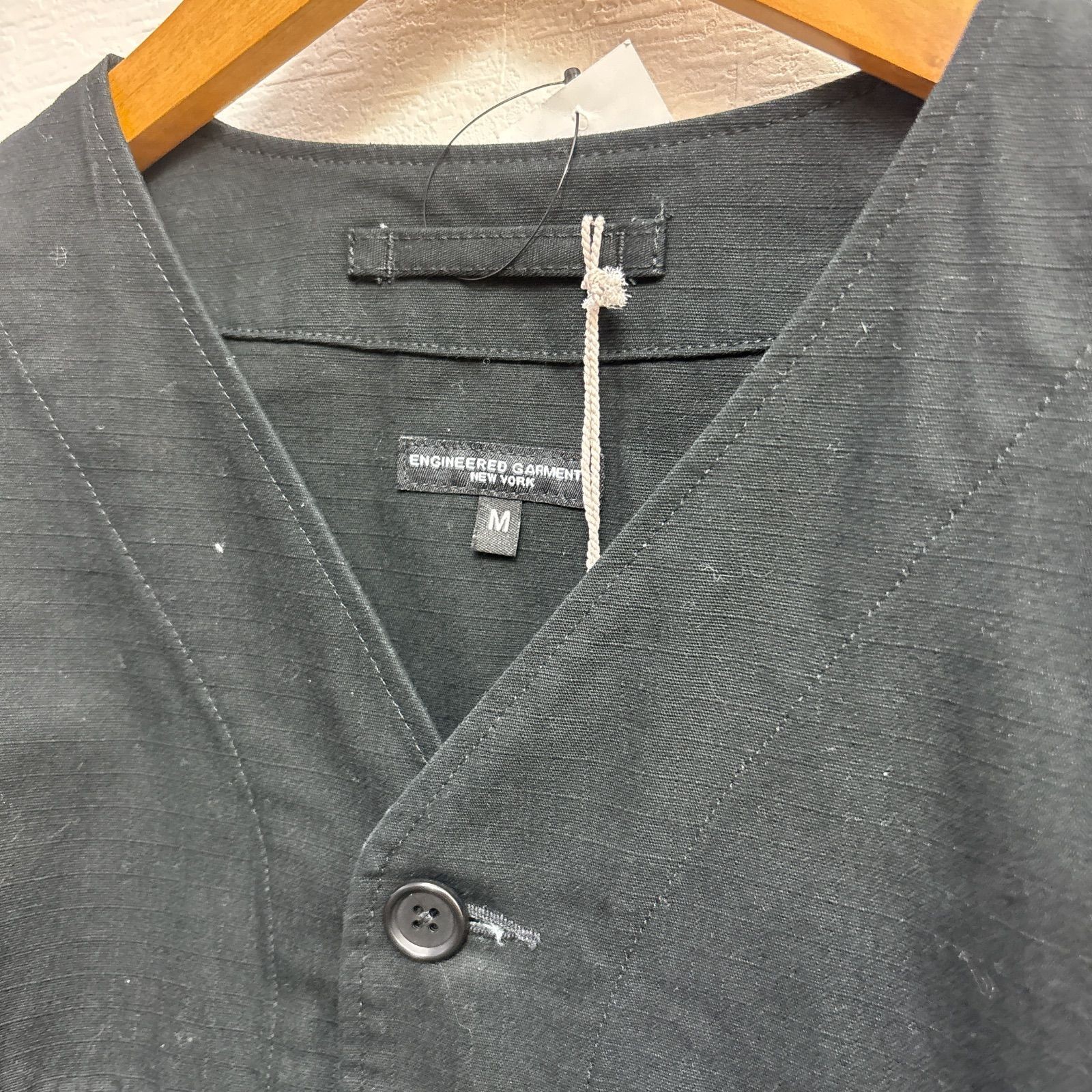 S00520 Engineered Garments Collarless Jacket Cott… - image 7