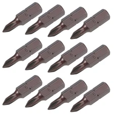 12pcs Phillips Bits 1/4inch Hex Shank 25mm Length Cross PH0 S2 Screwdriver Bit