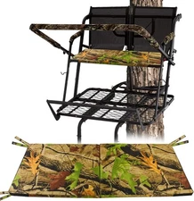 Foldable Two Man Tree Stand Seat Cushion, 33.5''×13'' Camo Ladder Tree Stand