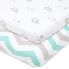 Cradle Sheets Fitted 18 x 36   Fits Most Bedside Sleeper Bassinets Without Bu...
