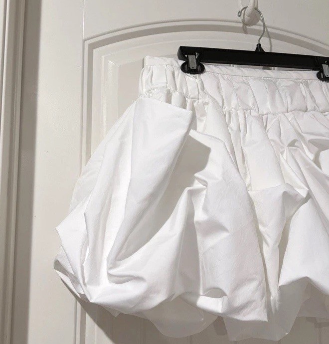 NEW ZARA ZW COLLECTION BALLOON MINI WHITE SKIRT SIZE LARGE | eBay