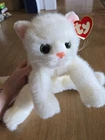 Vintage Ty Plush Stuffed Animal Crystal the Cat w/ Tag 1996 White Excellent Cond