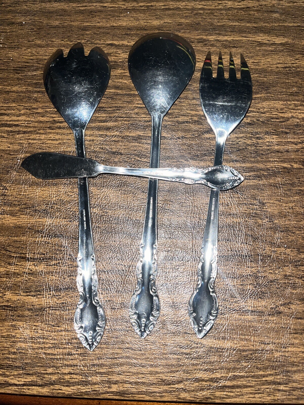 4 Piece Set Serving Fork Spoon Salad Fork Butter Knife Stainless Steel