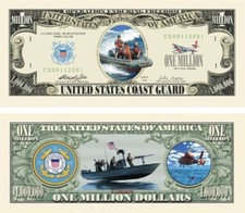 ✅ Pack of 10 US Coast Guard 1 Million Dollar Bills Collectible Novelty Money ✅