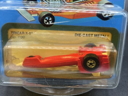 1981 Hot Wheels Black Walls No. 1130 RED TRICAR X8 CARD VARIATION unpunched  - Picture 2 of 3