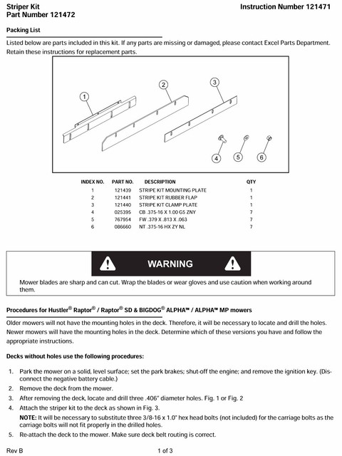 New Oem Hustler 121472 Stripe Kit For Raptor Raptor Sd Fastrak Fastrak Sd Sdx