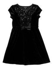 George Girl Black Velour Sequin Holiday Party Dress Special Occasion