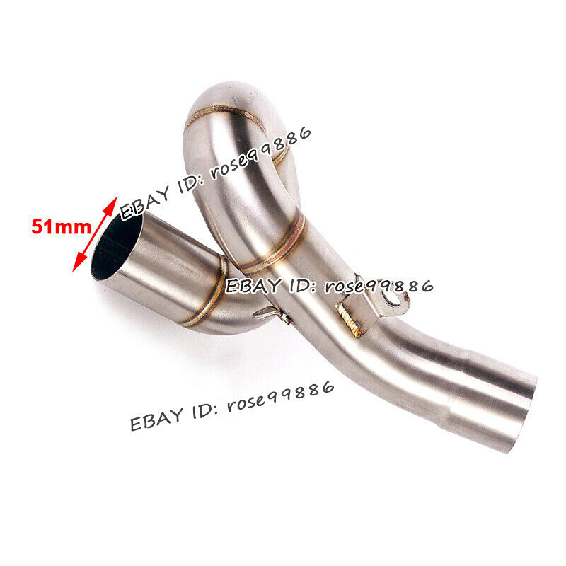 For Kawasaki Ninja ZX6R ZX636 Slip On Exhaust Mid Pipe Link 51mm Short Muffler