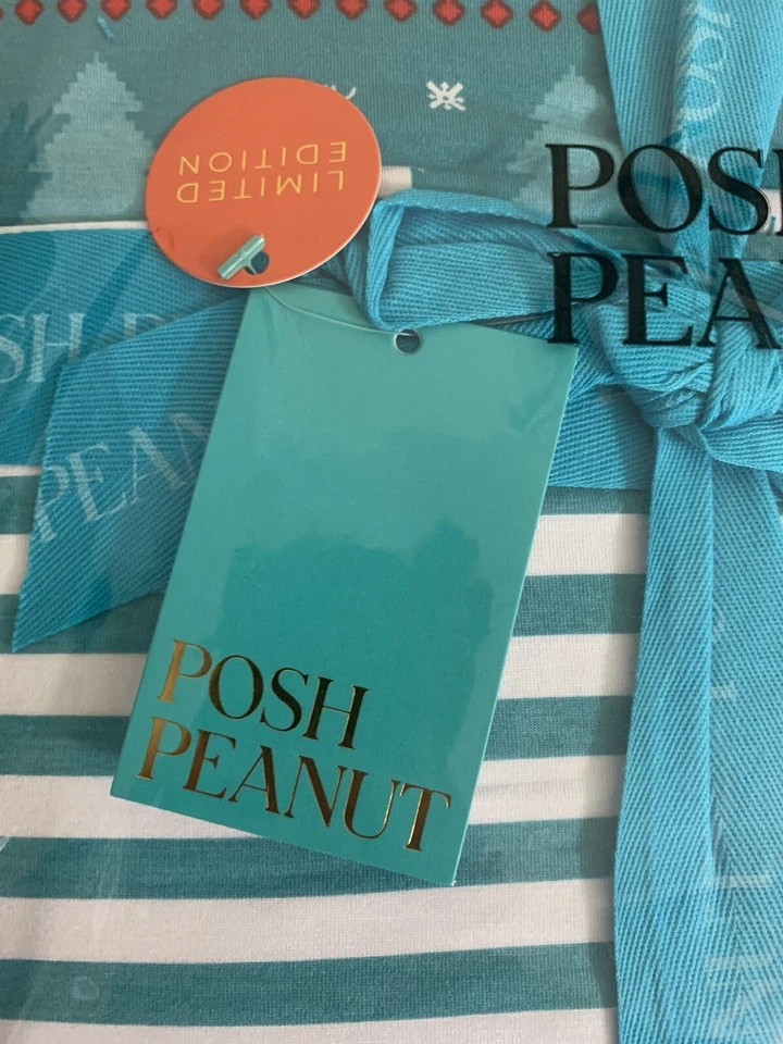 Posh Peanut Sebastian Navidad Lujo Patoo Nuevo Con Etiquetas Rayas Azuladas Fair Isle Foto 3 de 4