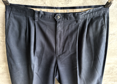 Vintage 1990s Levis Dockers Black Cotton Pleated Dress Pants Size