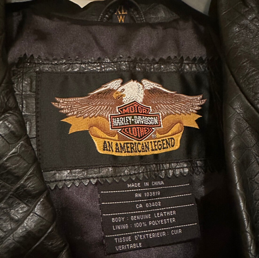 コレクターマン Harley Davidson Black Leather Riding Jacket CA 03402 Womens Size