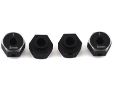 Samix SCX10 III/Capra Aluminum Hex Adapter (Black) (4) (8mm) [SAMSCX3-6063-8-BK]