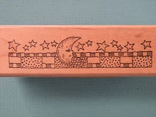 Moon & Stars Border HAMPTON ART Rubber Stamp