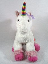 Toys R Us Rainbow Unicorn 19" Stuffed Plush White Rainbow Star