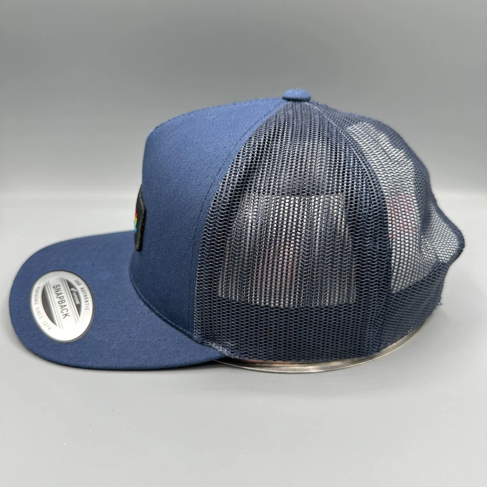Gorra Rip Curl Azul Alto Perfil Parche Malla Camionero Snapback Yupoong Adulto Foto 3 de 4
