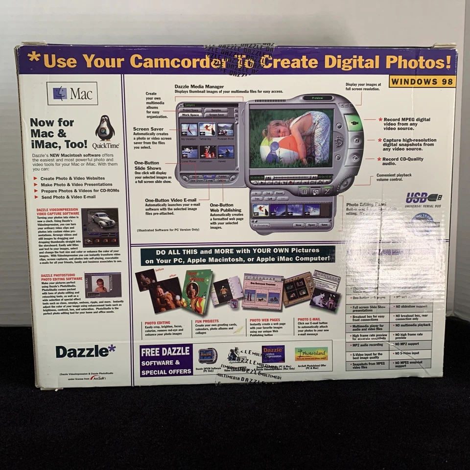 Dazzle Digital Photo & Video Maker, External USB Version, Windows 98 Brand new  - Image 2 of 2