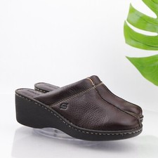 Born Women's Mule Size 8 Wedge Heel Clog Brown Leather Platform Opanka Shoe