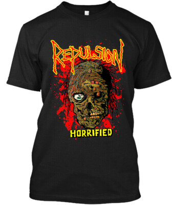 New POPULAR! Repulsion Horrified American Vintage Graphic Logo T-Shirt S-4XL