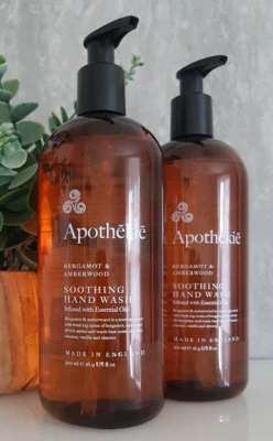 2 X Apothekie Bergamot & Amberwood Soothing Hand Wash 500ml