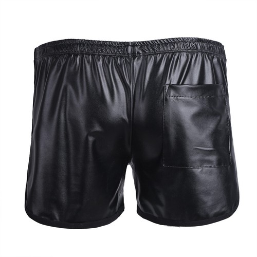 Men's Faux Leather Boxer Briefs Wet Look Trunks Underwear Lingerie Clubwear AU - Picture 8 of 31