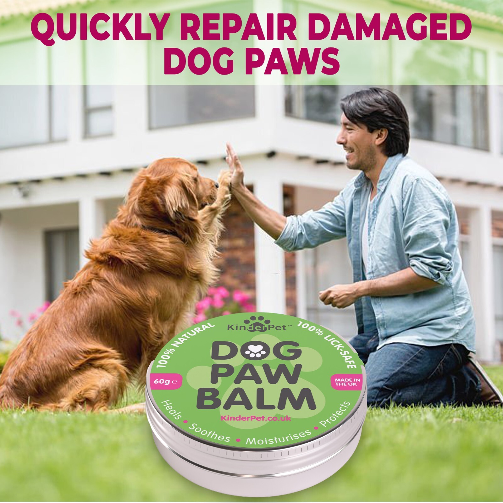 Dog Paw Balm Organic Natural Lick Safe Heal Soothe Moisturise Protect