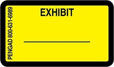 EXHIBIT, 7/8 X 1-1/2 inches, 240 labels per pack, Yellow stickers