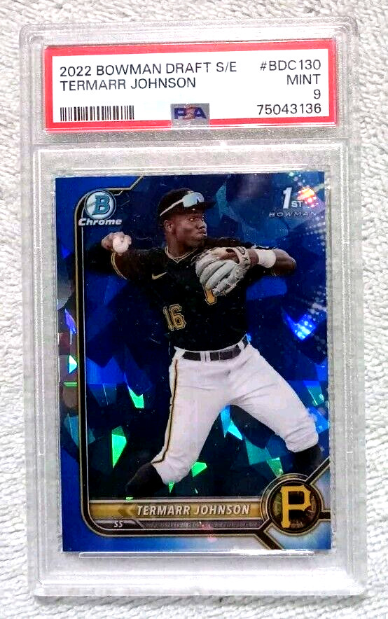 2022 Bowman Crome Sapphire Termarr Johnson 1st Bowman Chrome BDC-130 PSA 9 Mint