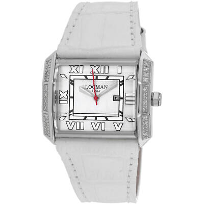 Locman Women's Watch Classic Quartz White Dial Leather Strap 232MOPWHD/WH LE
