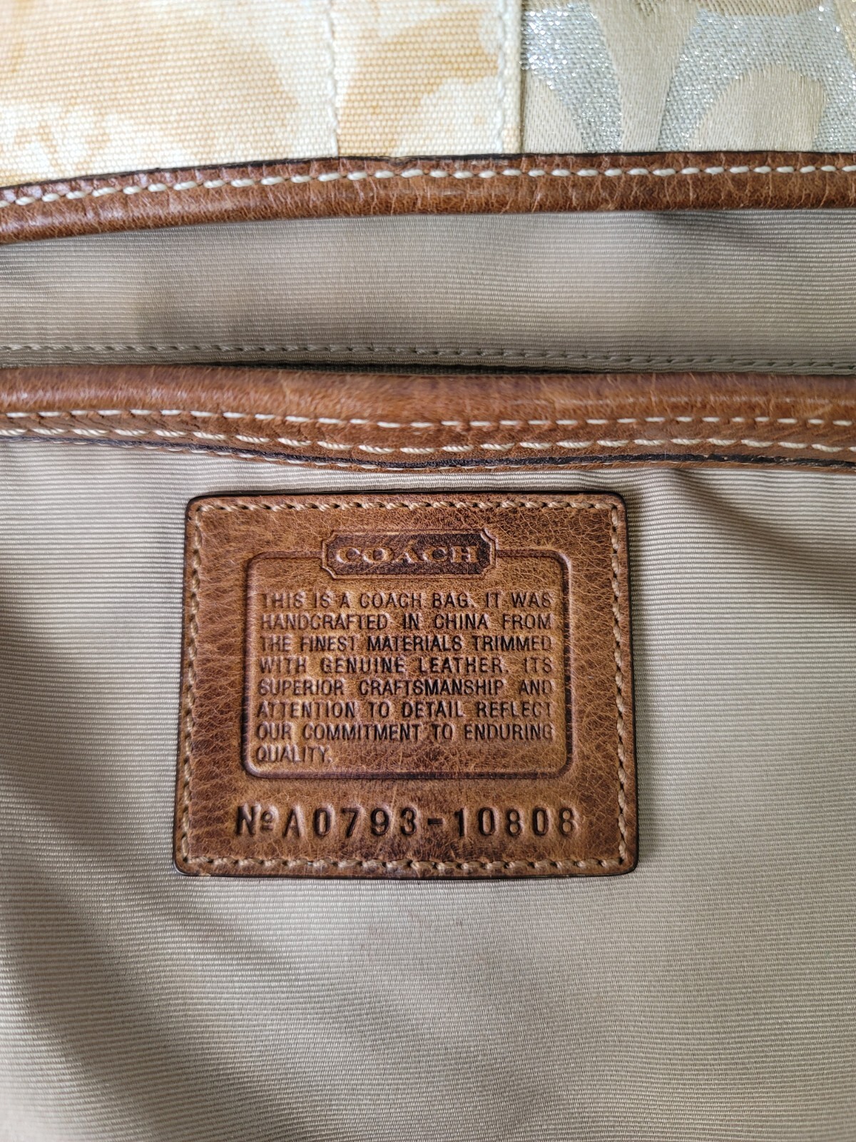 COACH 10808 Ergo Patchwork Leather Canvas Suede Hobo in Earth Tone Brown Color image 9