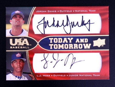2008 USA Baseball National Teams /295 LJ Hoes Jordan Danks #TT-9 Dual Auto
