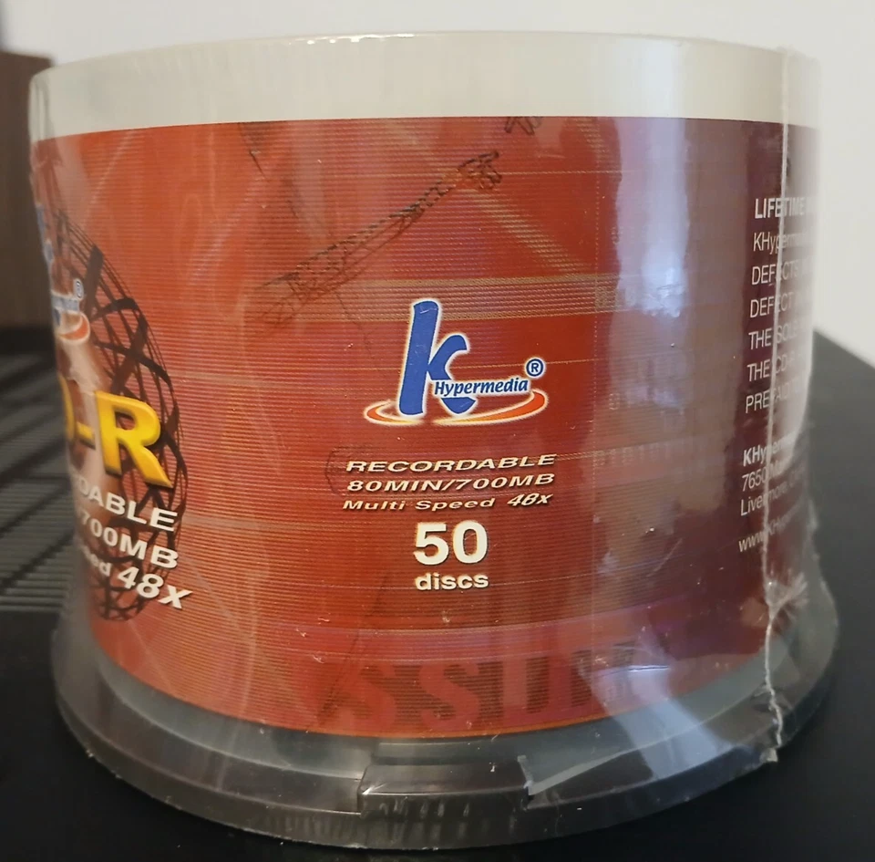 K Hyermedia  50-Pack Blank CD-R  48X / 700 MB / 80 Min  New Factory Sealed - Image 3 of 4