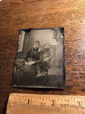 Antique Tintype Victorian Women Boy Child Civil War Era Photo Photograph