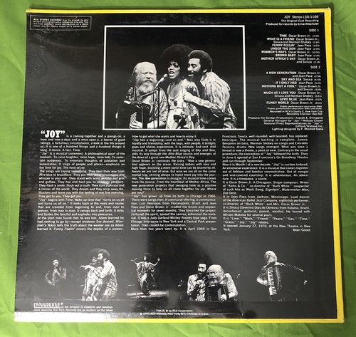 Joy Original Cast Recording Musical Oscar Brown Jean Pace Sivuca SEALED VINYL LP - Picture 2 of 2