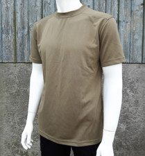 Genuine Army Surplus British Polyester Khaki T-Shirt Short Sleeve Wicking