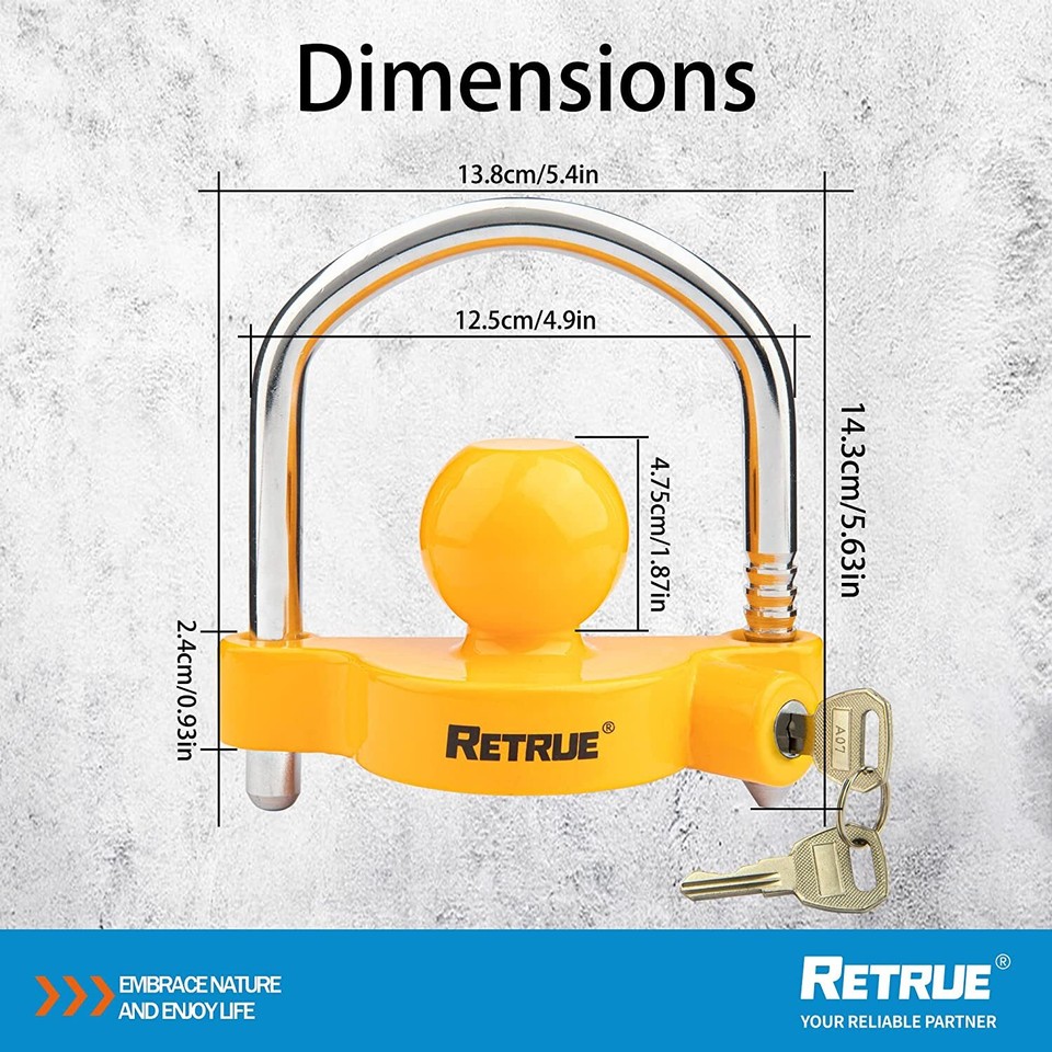 1.87inch Ball Coupler Trailer Hitch Lock+Tongue Coupler Lock+Hitch Pin