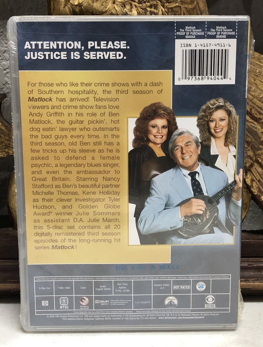 Matlock: the Third Season (DVD, 1988) for sale online | eBay