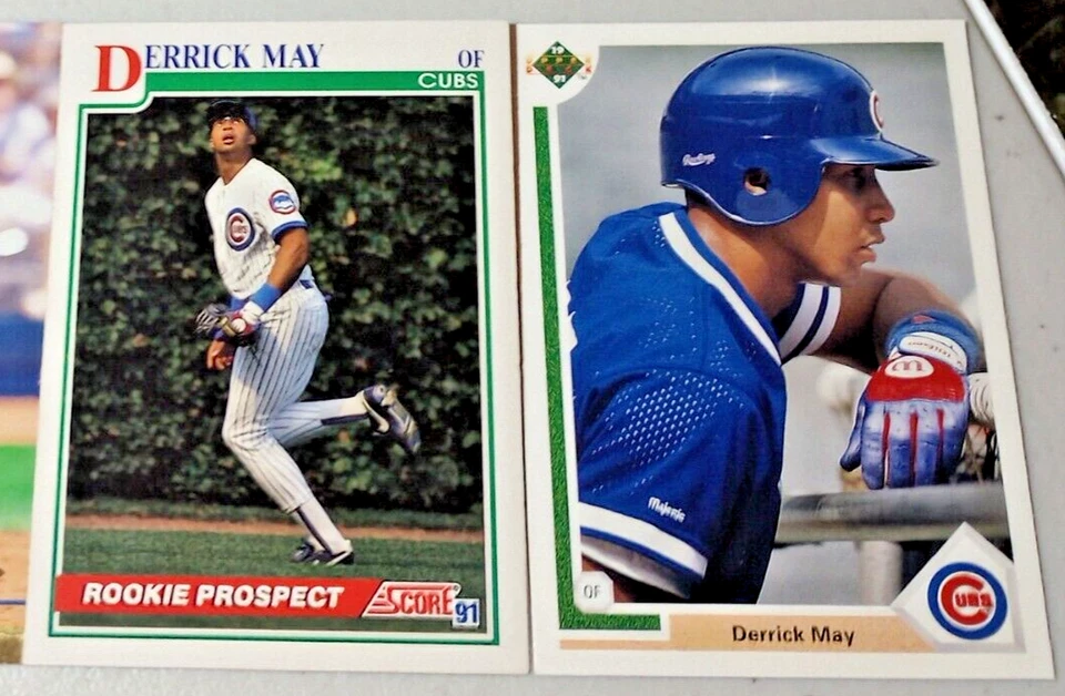 Derrick May 1990 Fleer Rookie Prospects RC & 1991 Score Rookie Prospects - Image 4 of 4