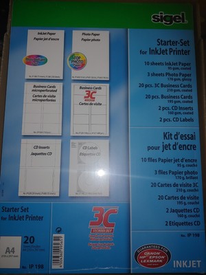 Starter Set für Inkjet Drucker Sigel