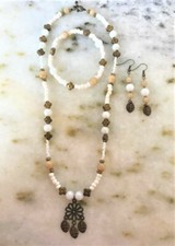 3 Piece Jewelry Gift Set with Necklace, Bracelet and Earrings with Mixed Beads